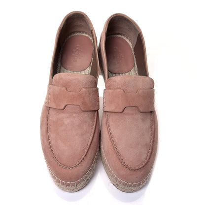 Hermes Suede Calfskin Womens Trip Espadrilles 37 Bois De Santal 4 of 10