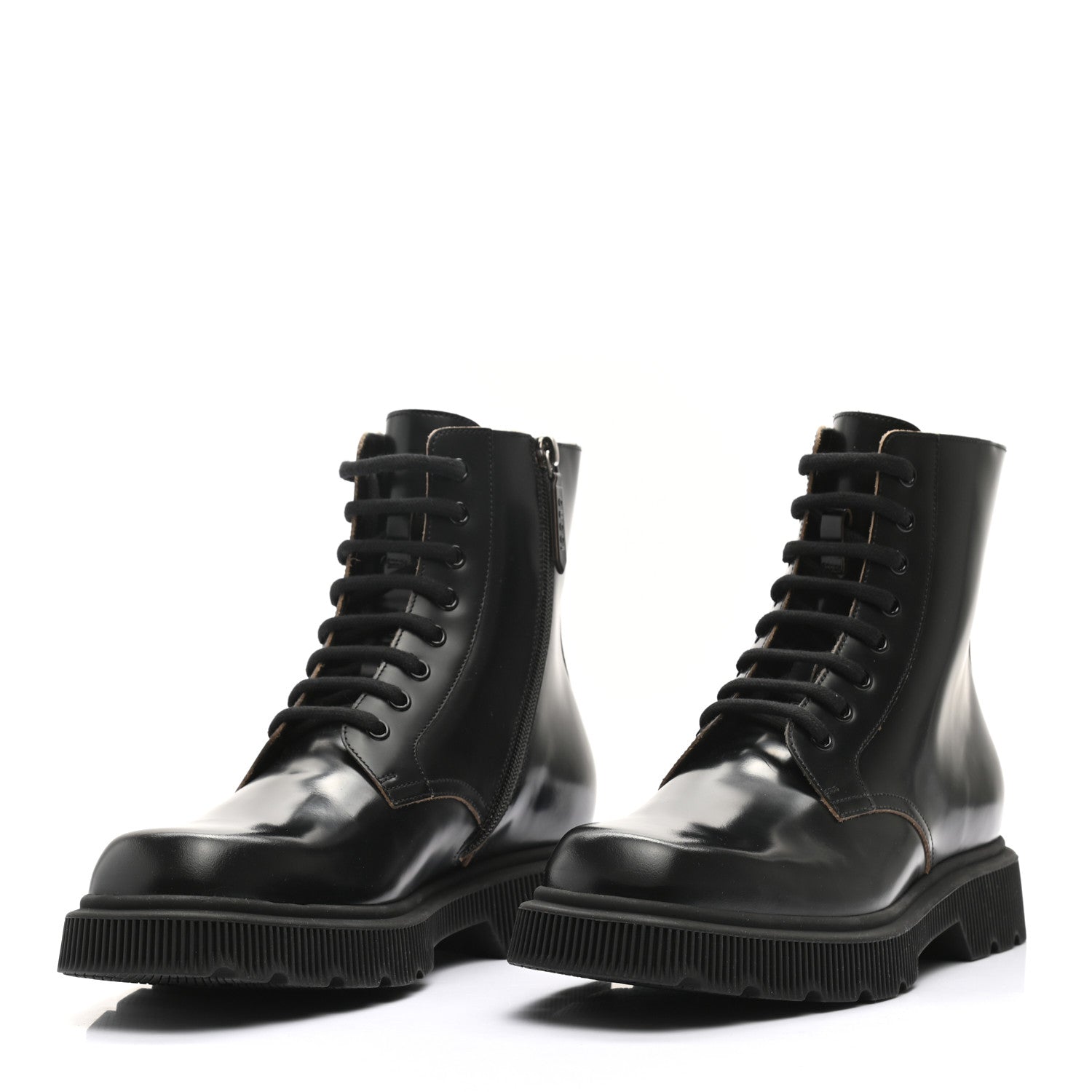 Gucci Calfskin Mens Double G Lace Up Boots 7 Black 3 of 9
