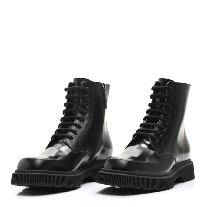 Gucci Calfskin Mens Double G Lace Up Boots 7 Black 3 of 9