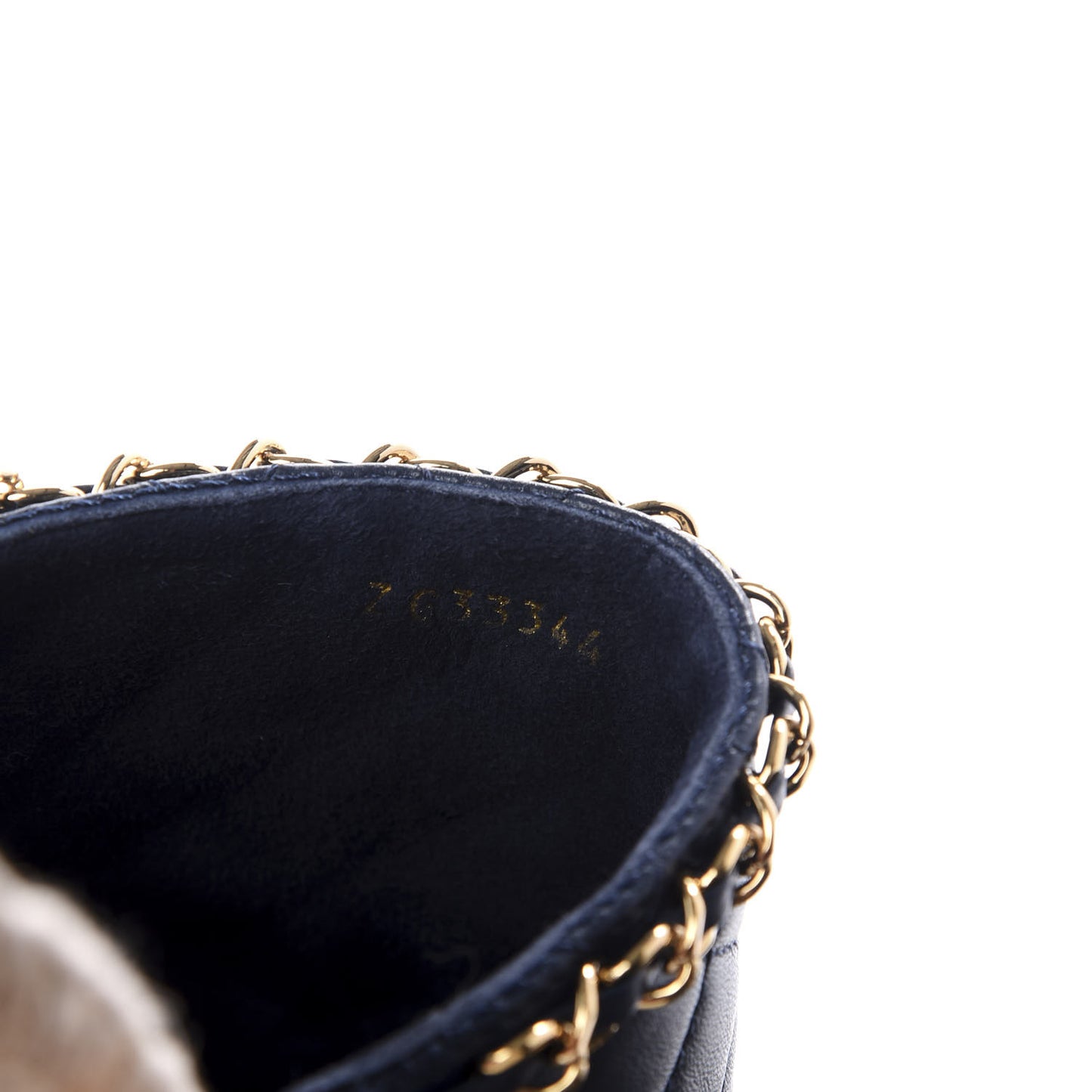 Lambskin Quilted CC Chain Espadrille Mules 38 Black Navy