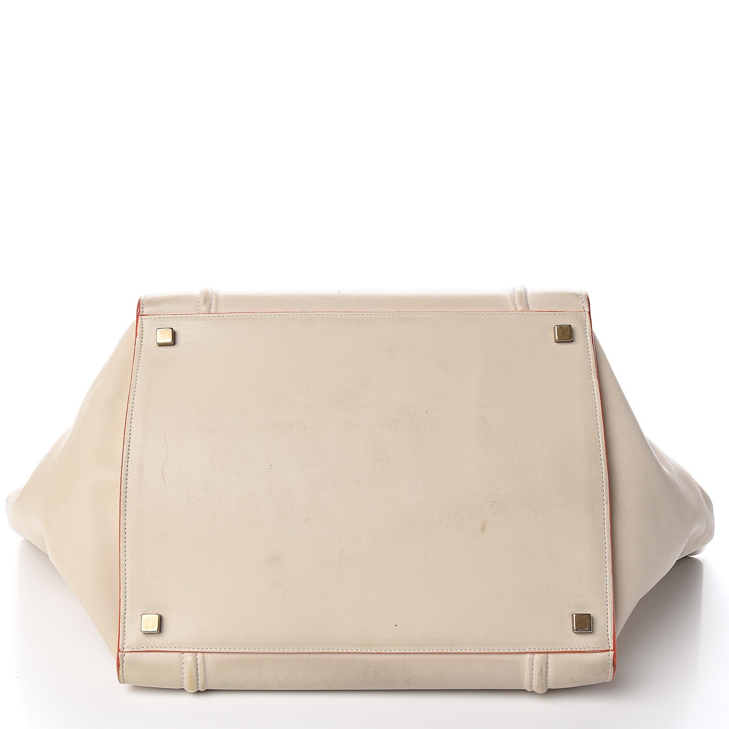 Celine Smooth Calfskin Medium Phantom Luggage Chalk Orange Trim 14 of 16