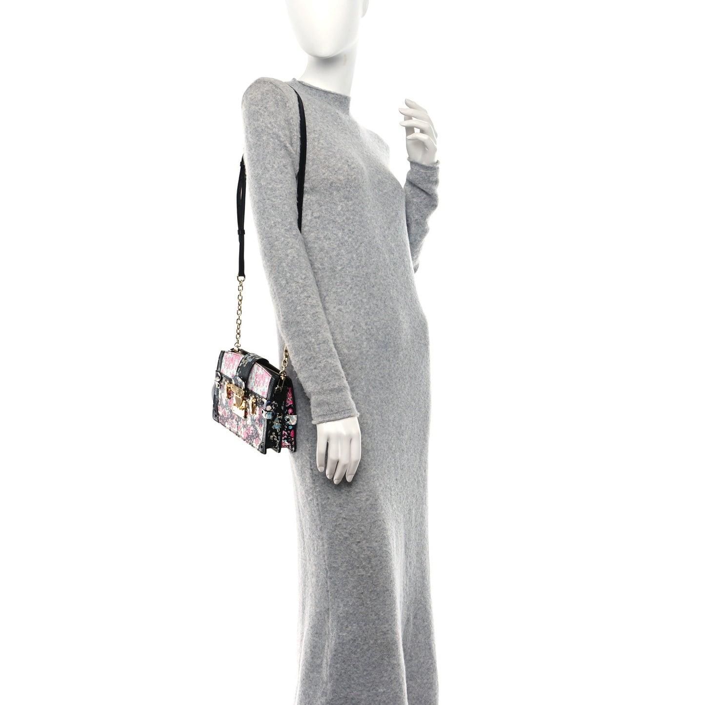 Calfskin Liberty Rose Trunk Clutch Black