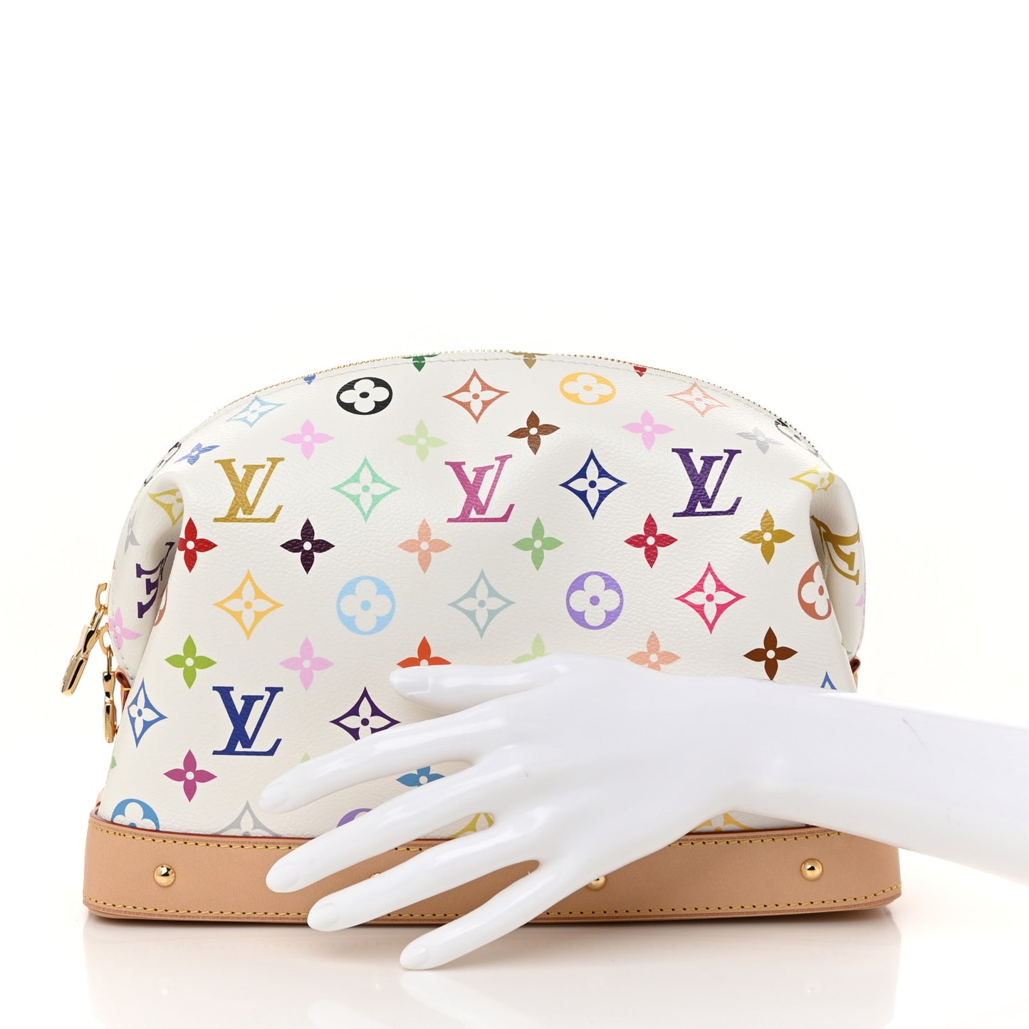 LV x TM Monogram Multicolor Cosmetic Pouch GM White