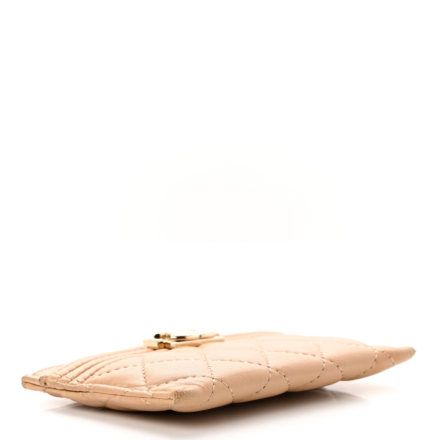 Chanel Lambskin Quilted Boy Card Holder Beige 4 of 10