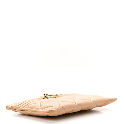 Chanel Lambskin Quilted Boy Card Holder Beige 4 of 10