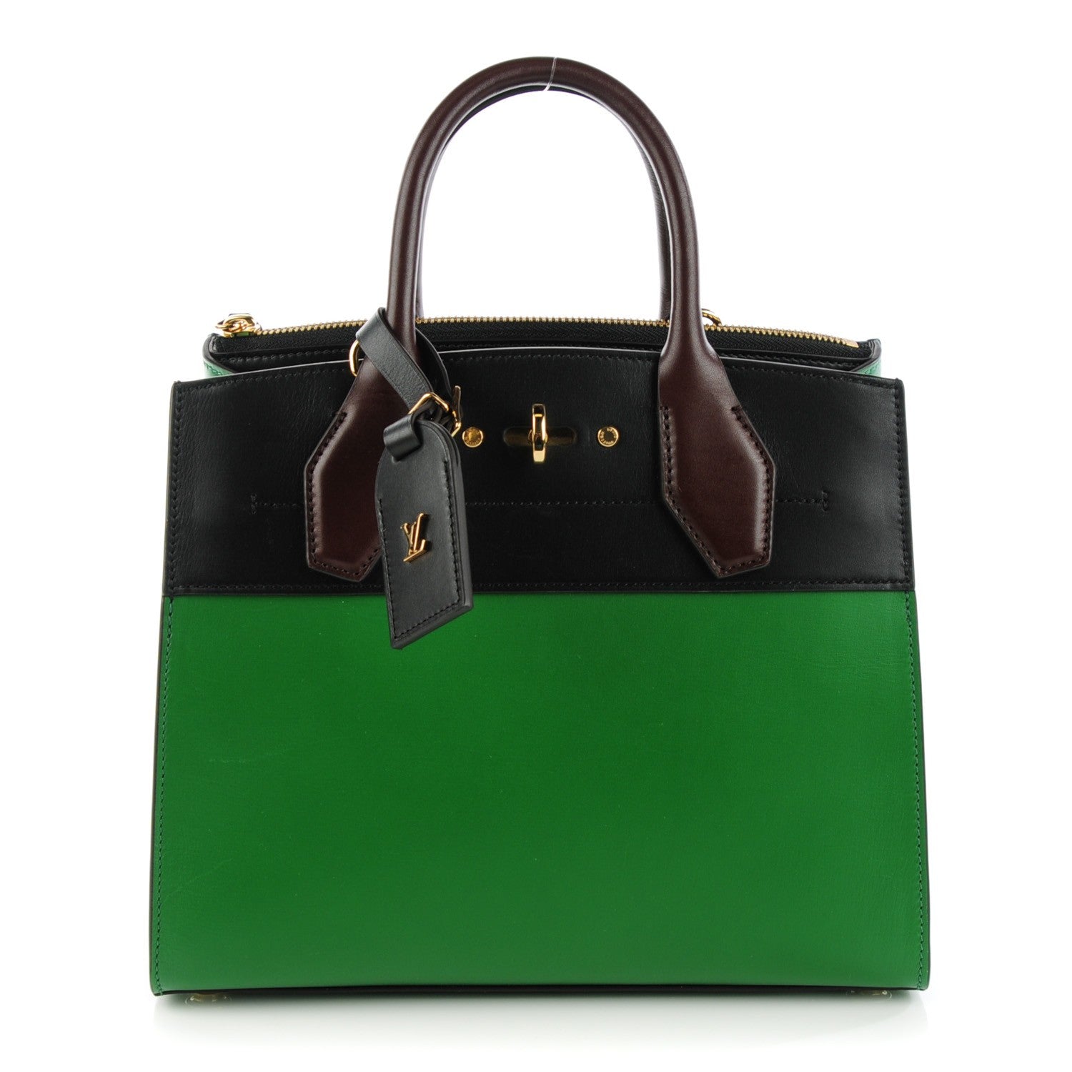 Louis Vuitton Calfskin City Steamer PM Noir Vert Acide 1 of 7