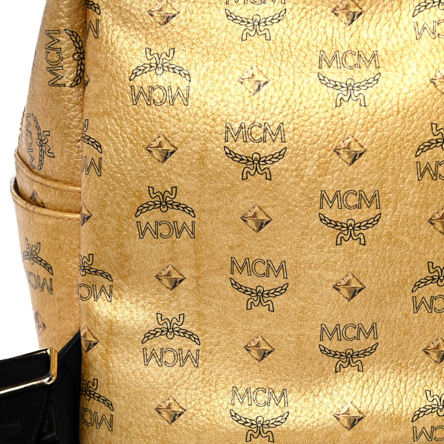MCM Metallic Visetos Studded Small Dual Stark Backpack Gold 13 of 13