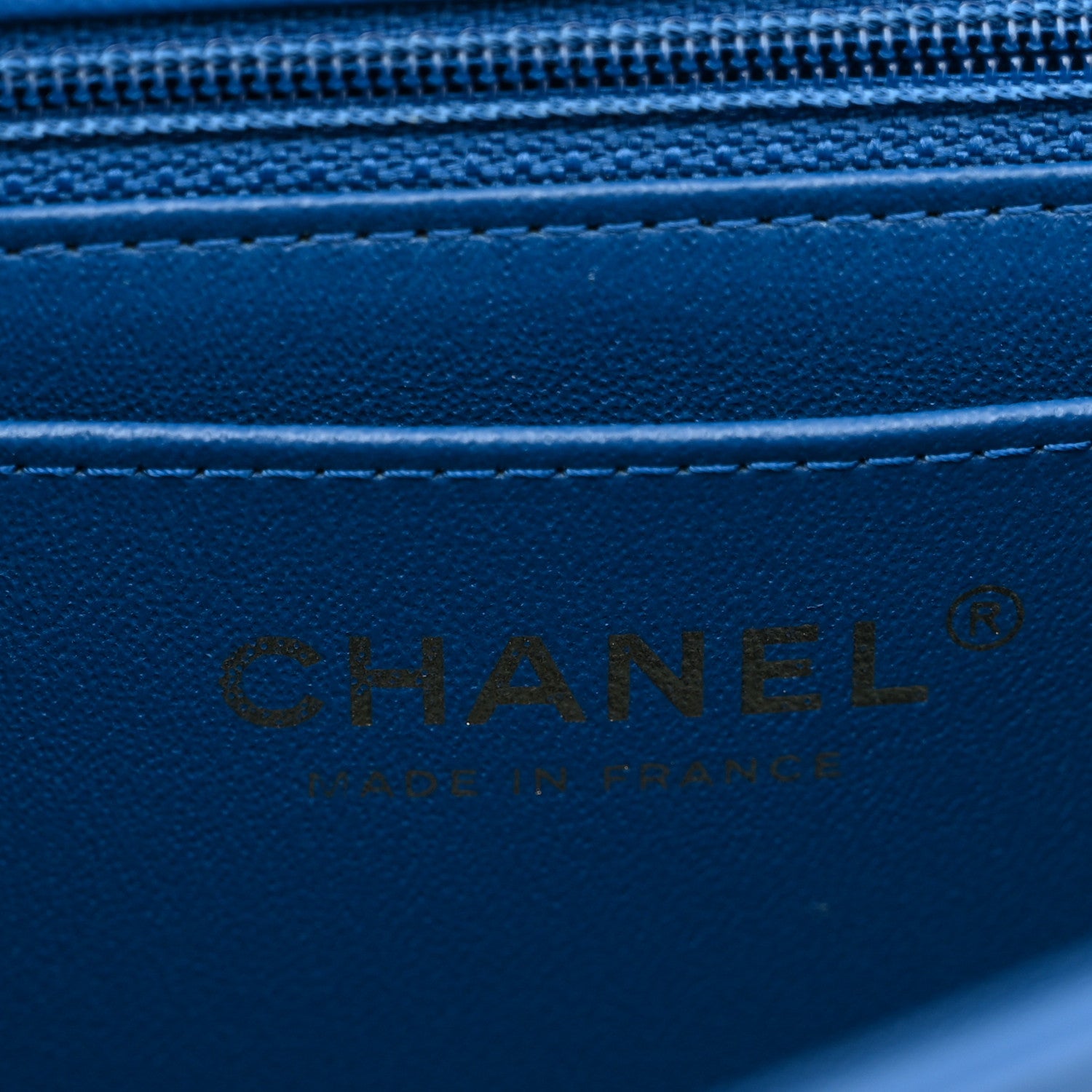 Chanel Lambskin Chevron Quilted Mini Rectangular Flap Dark Blue 5 of 10
