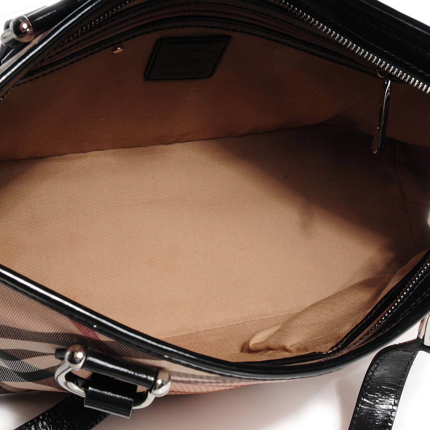 Burberry Patent Leather Supernova Check Stanton Tote Black 7 of 10