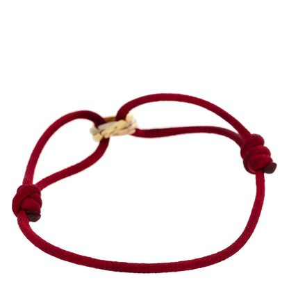 Cartier 18K Pink Yellow White Gold Trinity Cord Bracelet Red 2 of 5