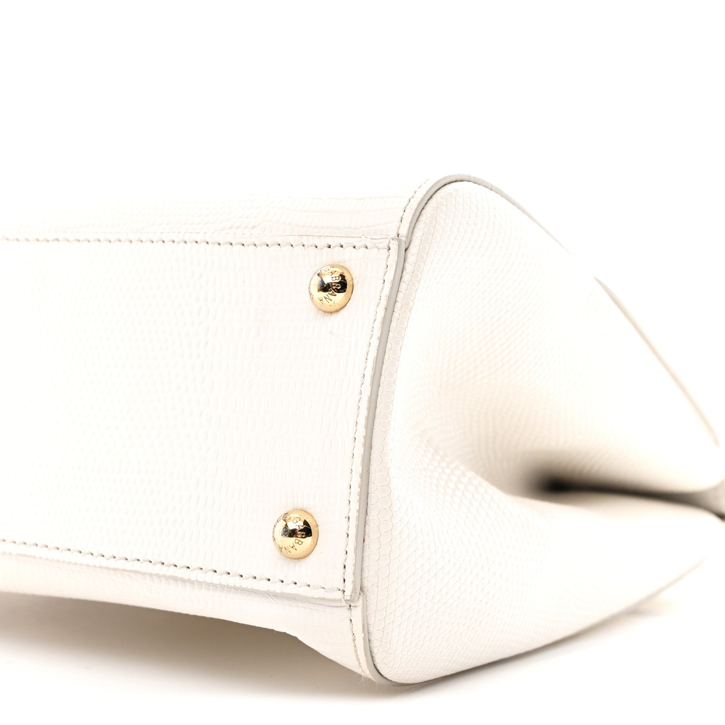 Iguana Calfskin Embossed Medium Miss Sicily Satchel White