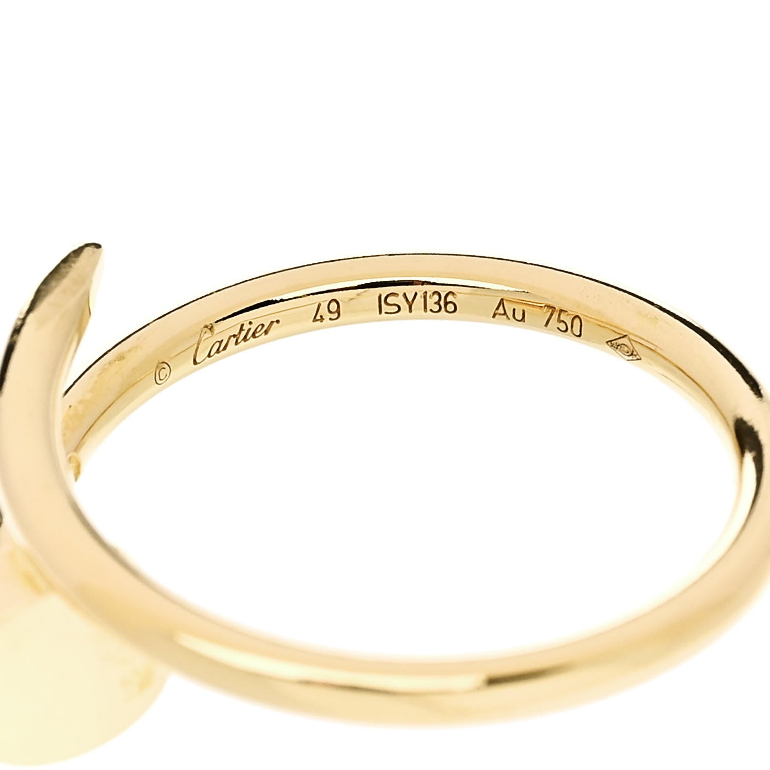 Cartier 18K Yellow Gold Small Juste Un Clou Ring 49 5 5 of 6