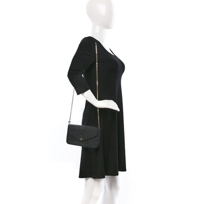 Louis Vuitton Empreinte Pochette Felicie Chain Wallet Black 3 of 9