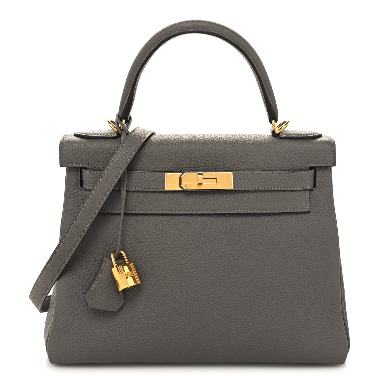 Hermes Togo Kelly Retourne 28 Gris Meyer 1 of 11