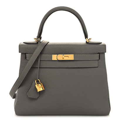 Hermes Togo Kelly Retourne 28 Gris Meyer 1 of 11