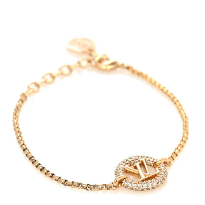 Louis Vuitton Metal Crystal Louise By Night Bracelet Gold 1 of 5