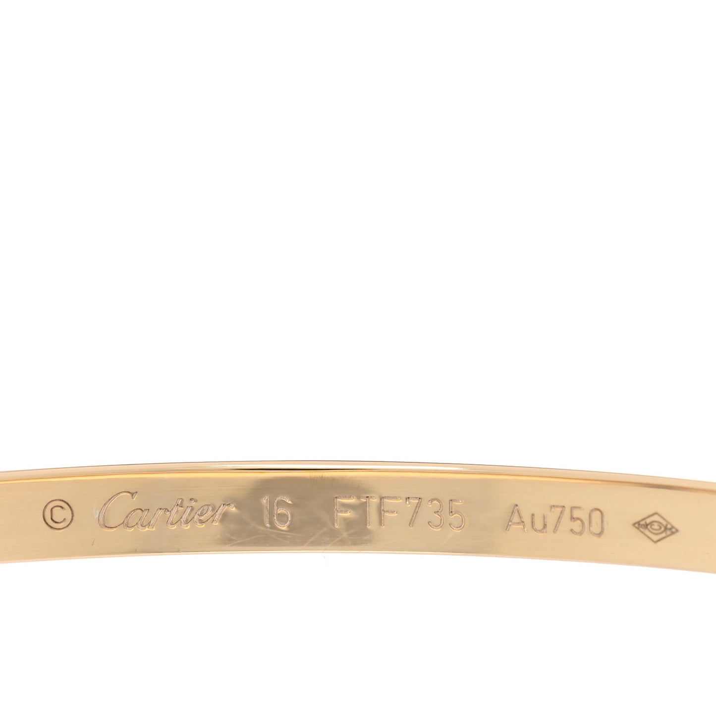 18K Yellow Gold Small LOVE Bracelet 16