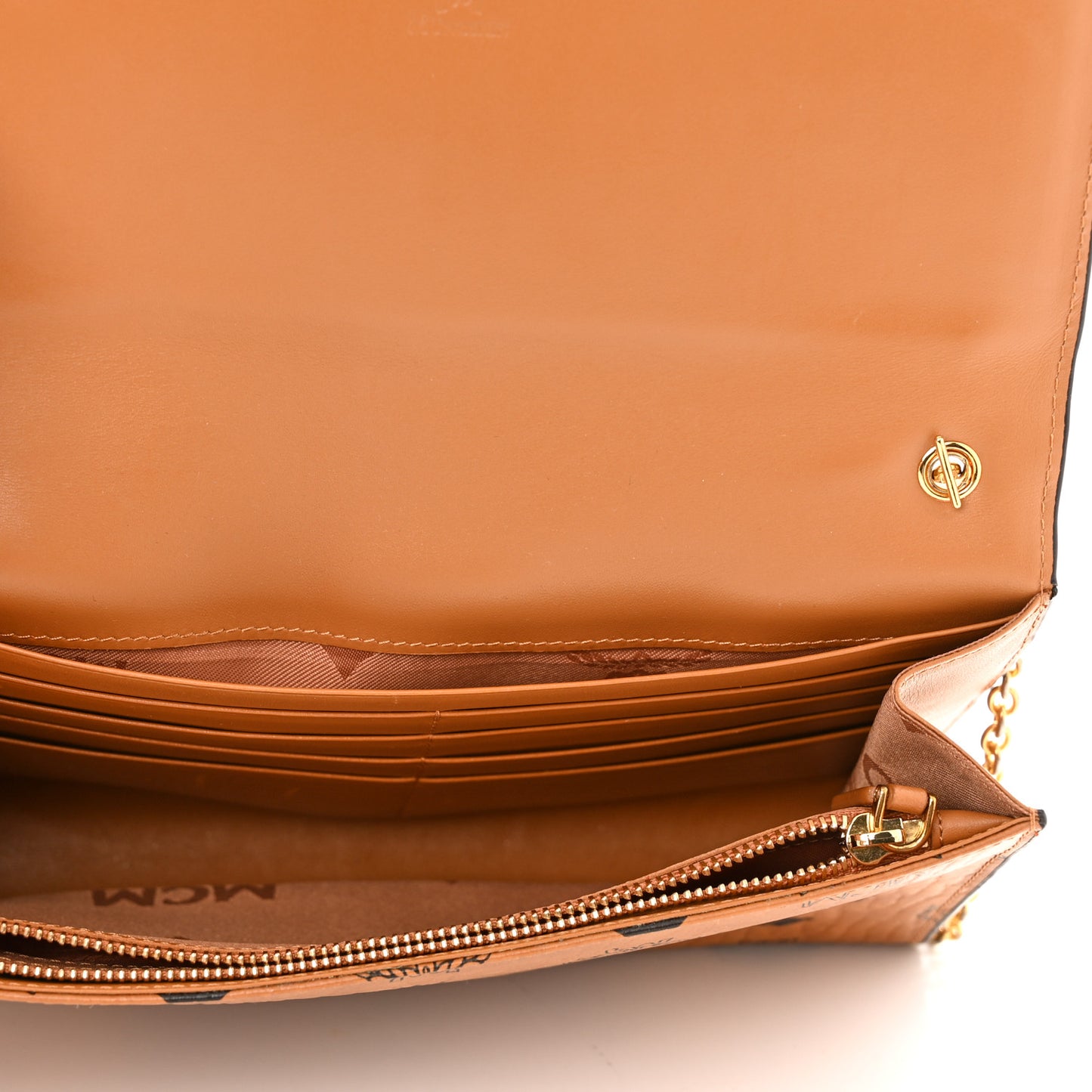 Visetos Studded Chain Wallet Cognac