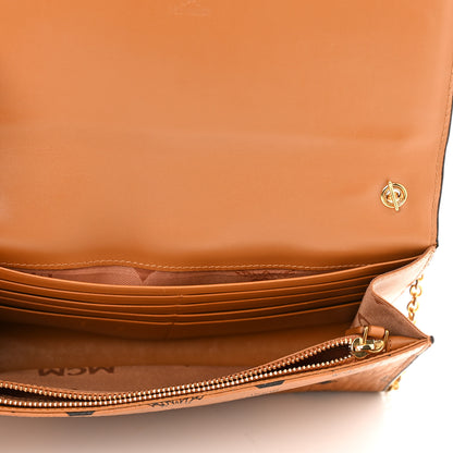 MCM Visetos Studded Chain Wallet Cognac 5 of 14