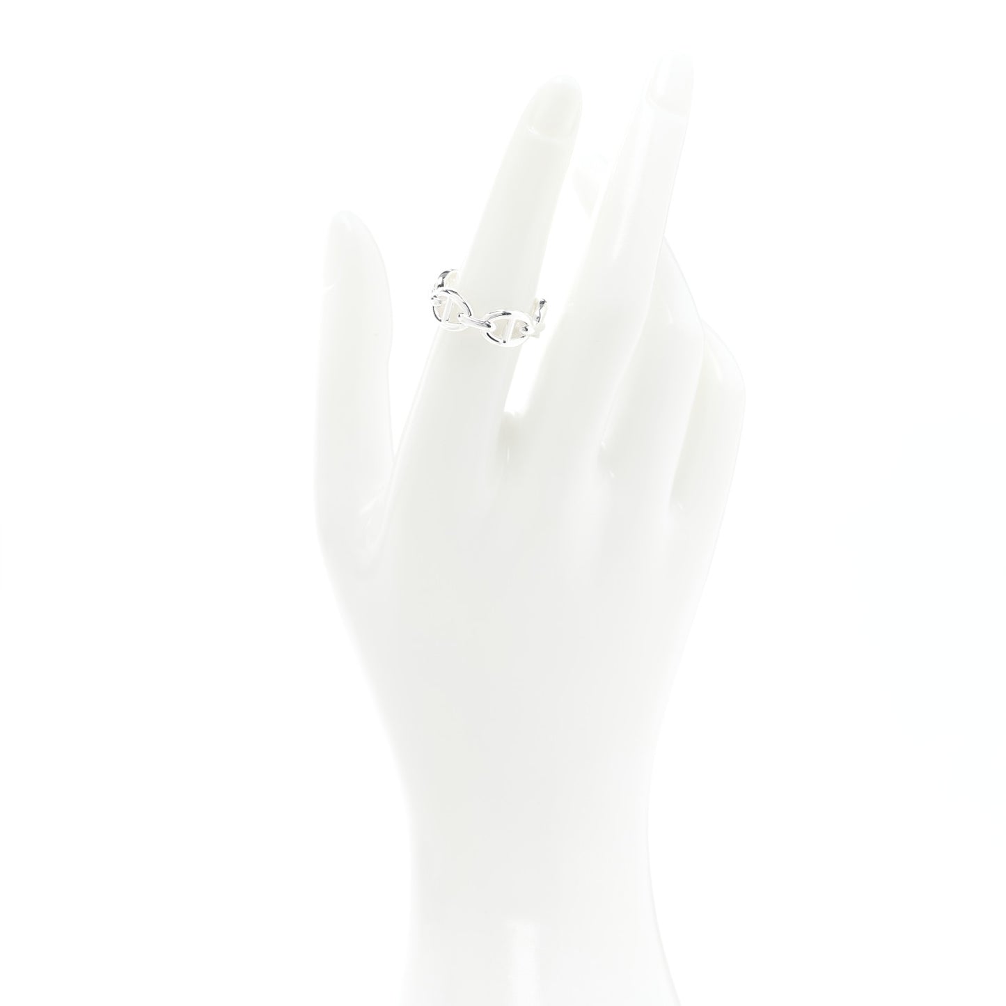 Sterling Silver PM Chaine d'Ancre Enchainee Band Ring 53 6.25
