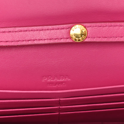 Prada Soft Calfskin Quilted Chain Wallet Fuxia 6 of 10