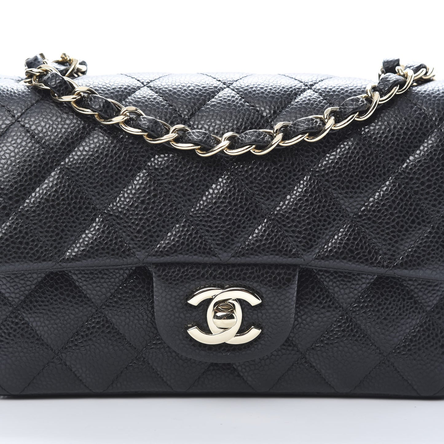 Caviar Quilted Mini Rectangular Flap Black