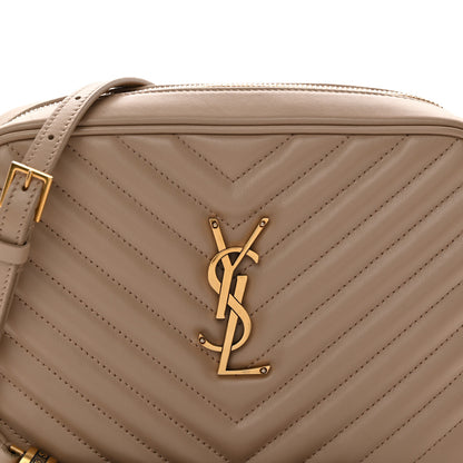 Saint Laurent Calfskin Matelasse Monogram Lou Camera Bag Dark Latte 8 of 12