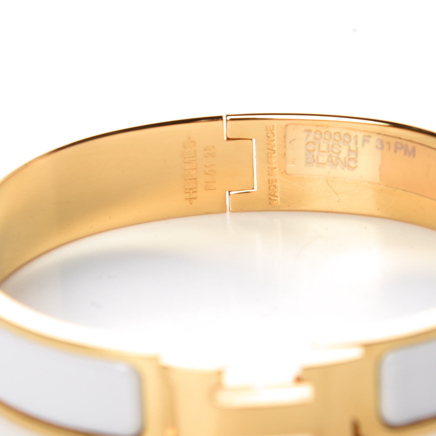 Hermes Enamel Narrow Clic Clac H Bracelet PM White 4 of 6