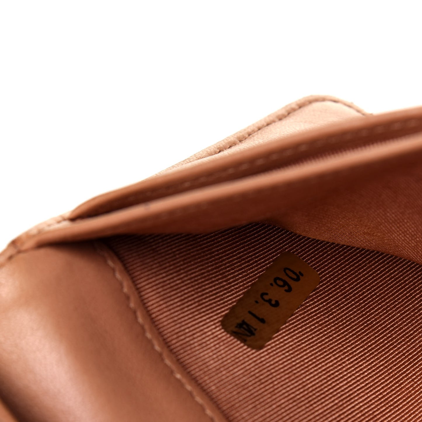 Lambskin Quilted Yen Wallet Beige