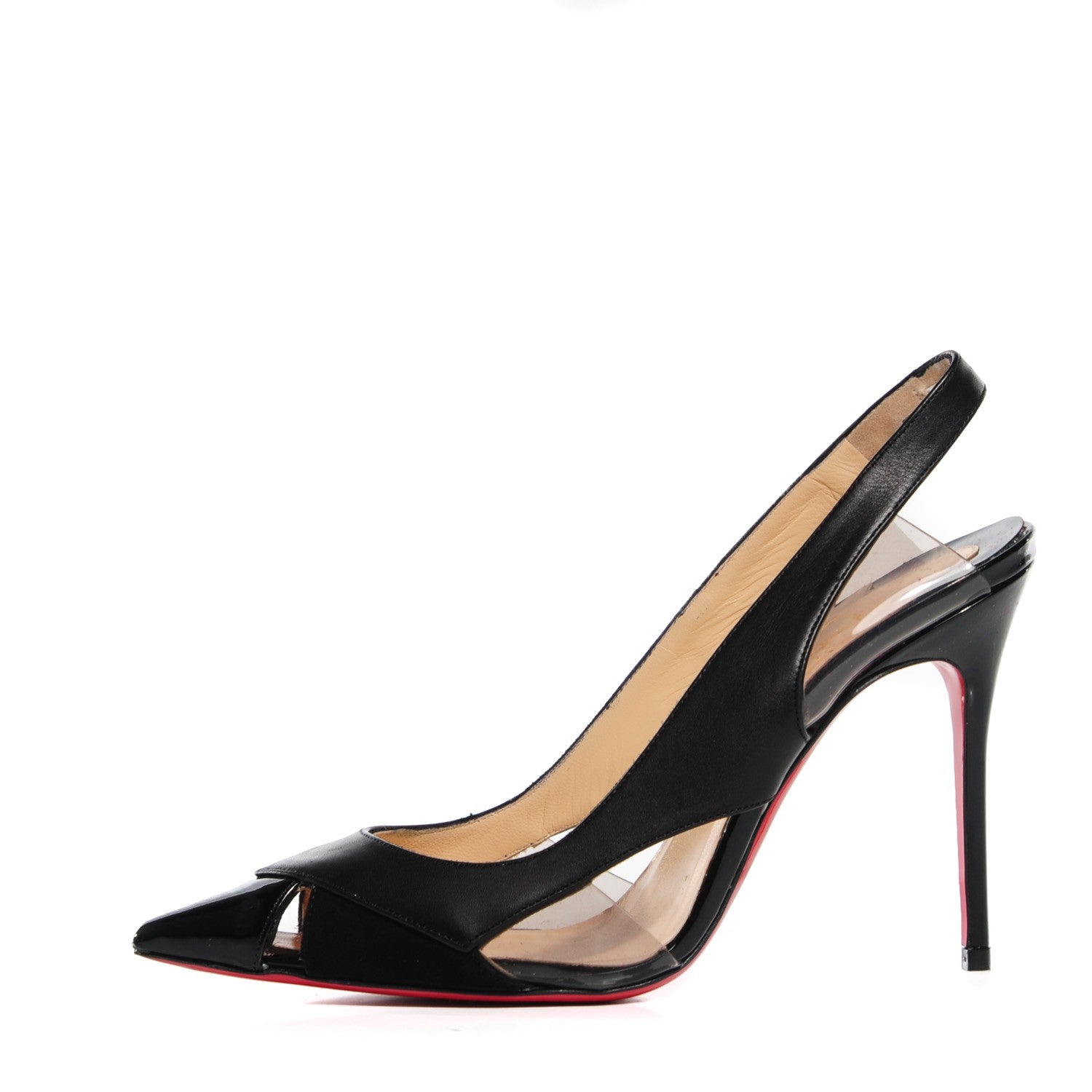 Christian Louboutin Patent Suede Calfskin Air Chance 100 Pumps 36 Black 1 of 6