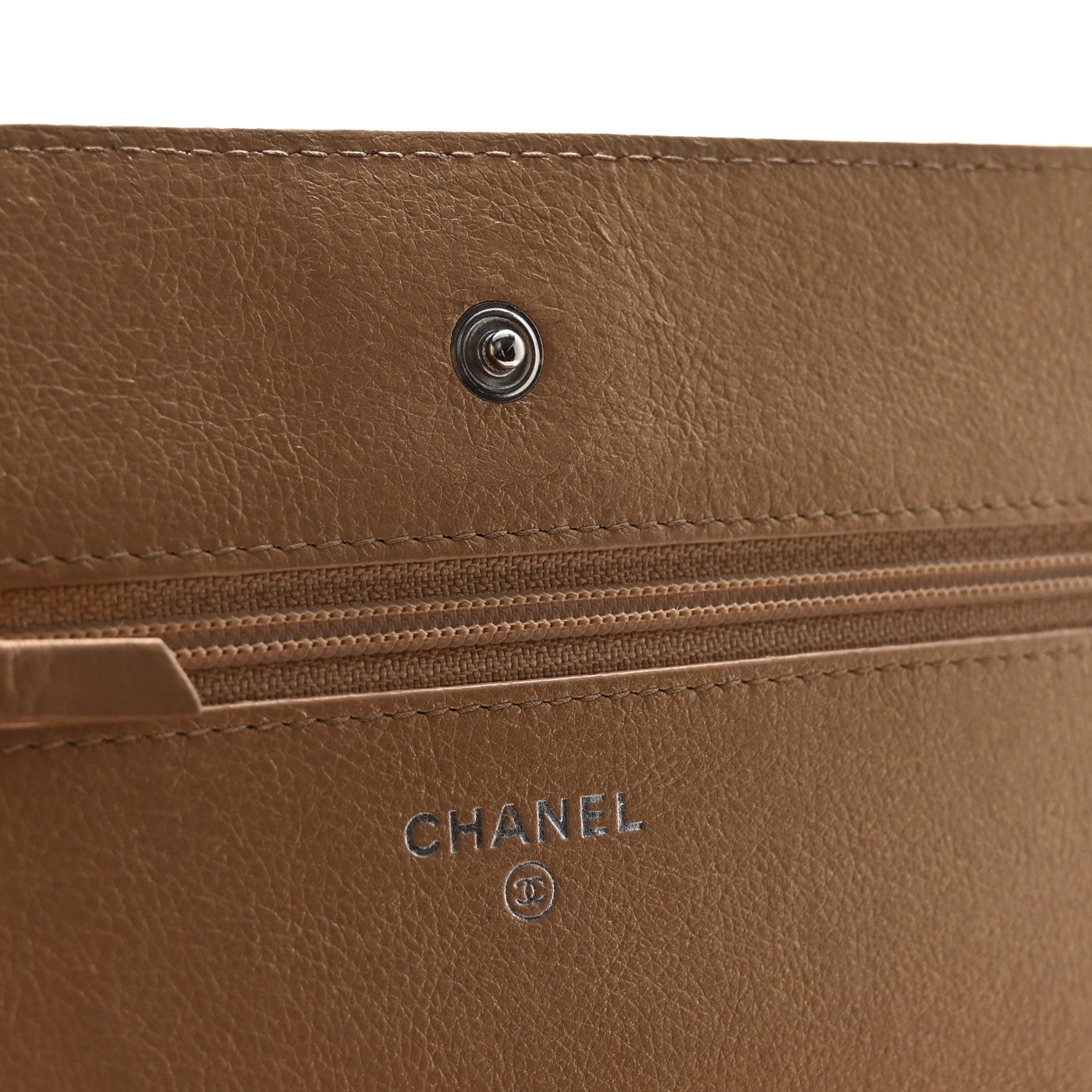 Chanel Metallic Calfskin Lucky Charms Casino 2.55 Reissue Wallet On Chain WOC Beige 6 of 11