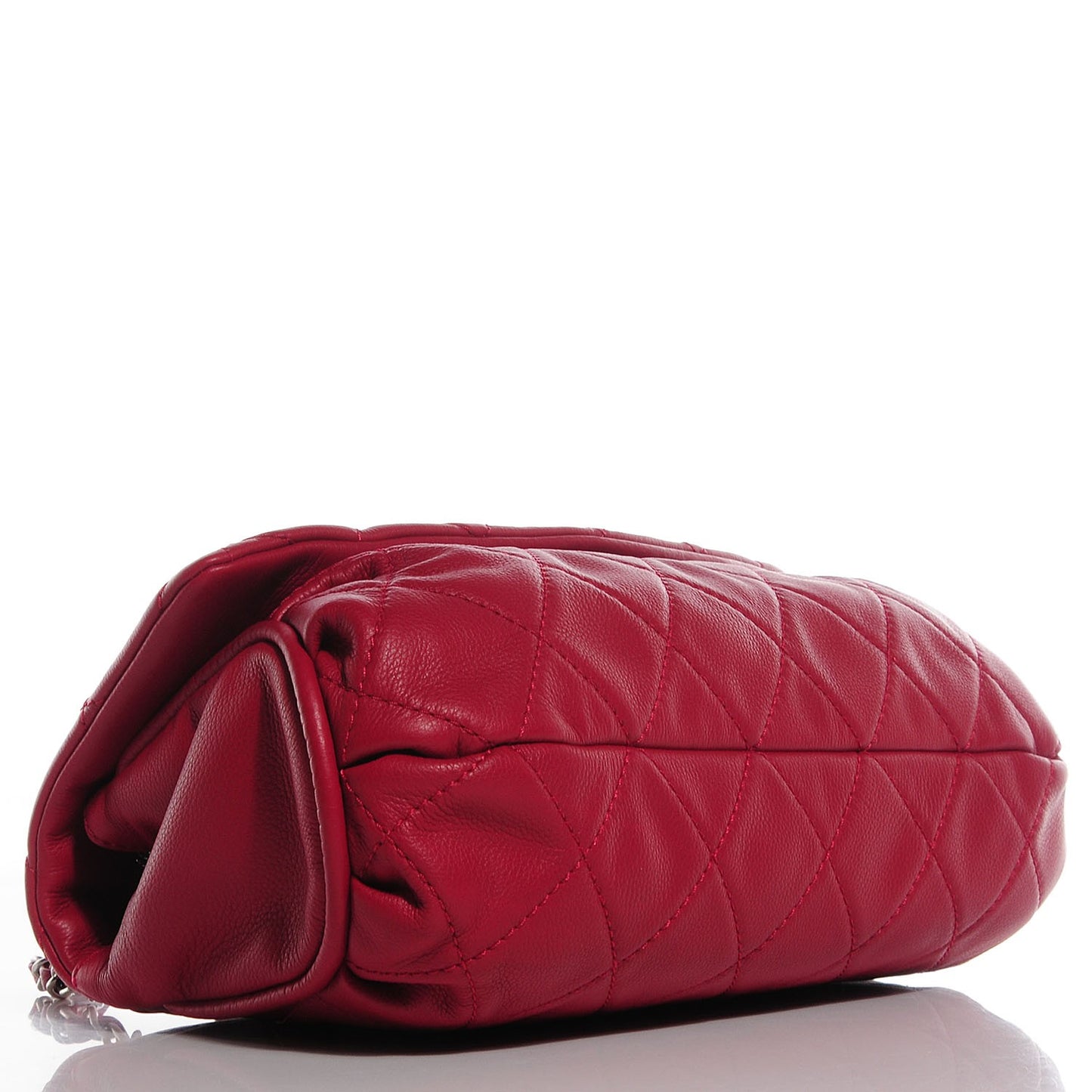 Calfskin Quilted CC Curvy Flap Red