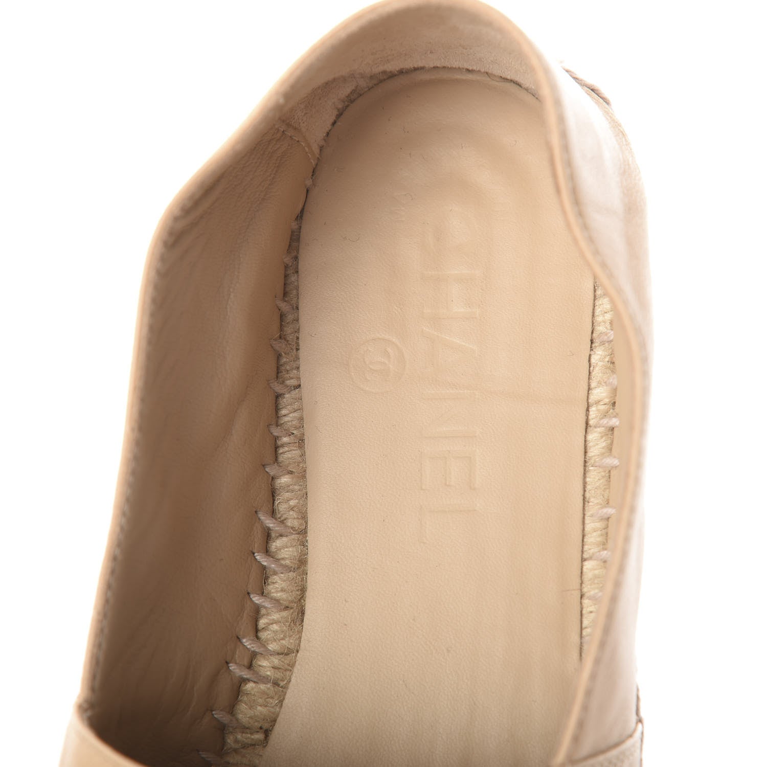 Chanel Lambskin CC Espadrilles 37 Beige Black 5 of 7