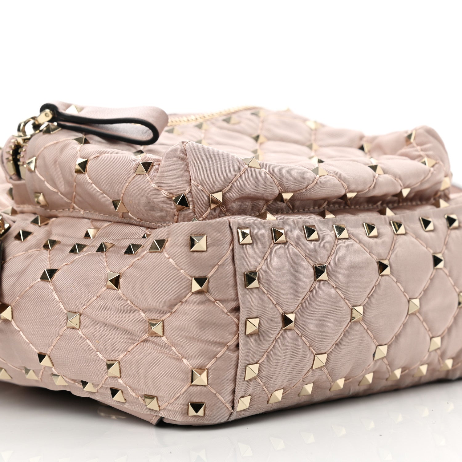Valentino Garavani Nylon Quilted Mini Rockstud Spike Backpack Dusty Rose 8 of 10