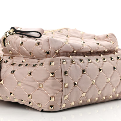 Valentino Garavani Nylon Quilted Mini Rockstud Spike Backpack Dusty Rose 8 of 10