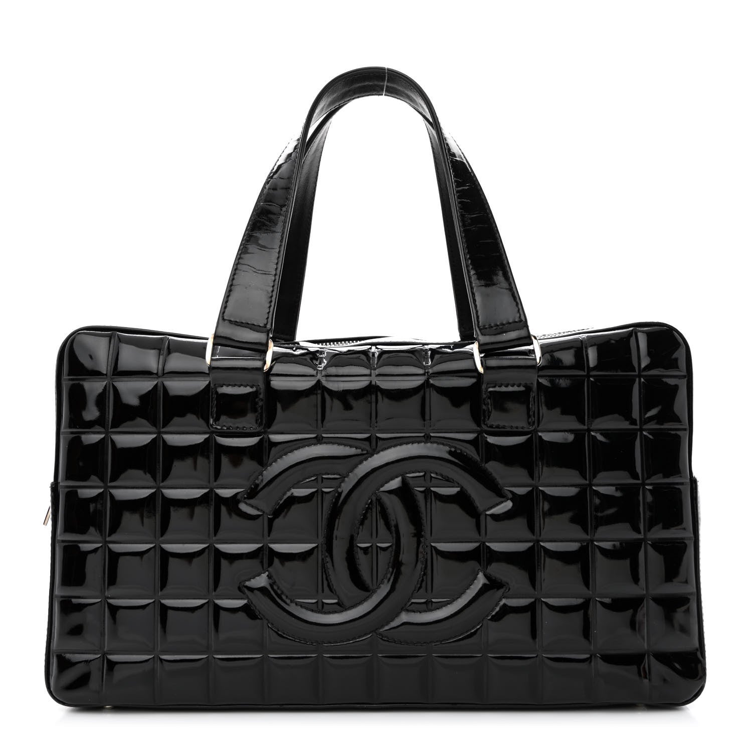 Chanel Patent Quilted Chocolate Bar Bowler Black 1 of 11
