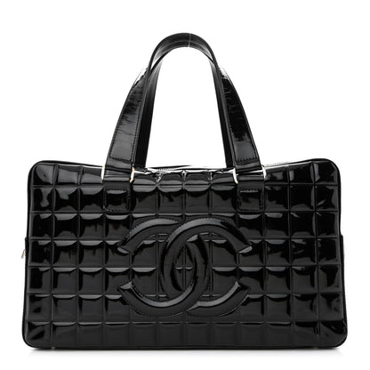 Chanel Patent Quilted Chocolate Bar Bowler Black 1 of 11