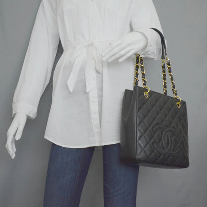 Chanel Caviar Petit Shopping Tote PST Black GHW 2 of 11