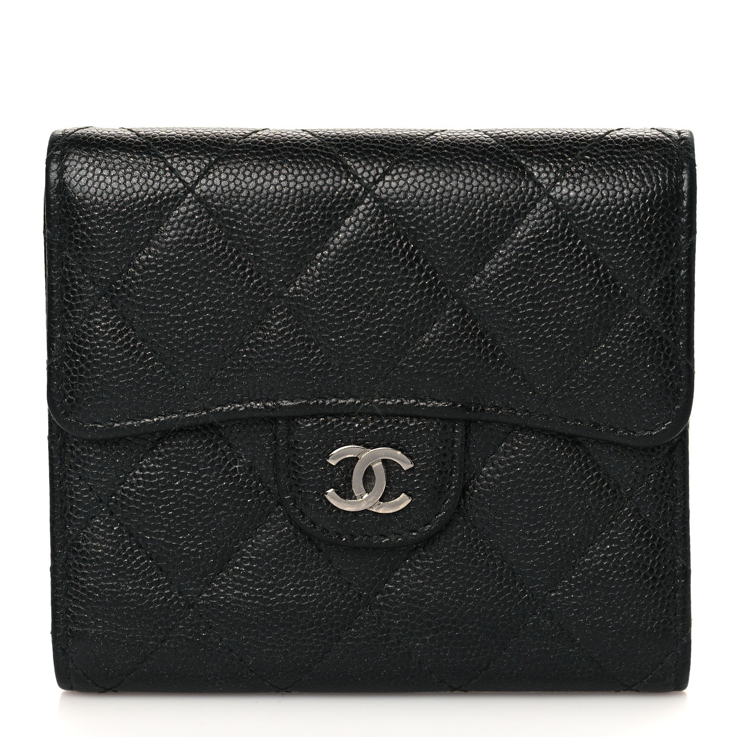 Chanel Caviar Quilted Compact Flap Wallet Black 1 of 7