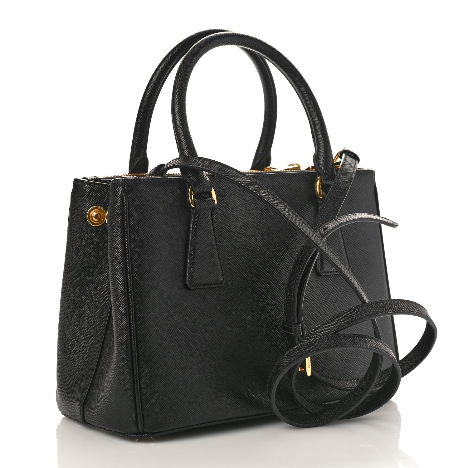 Prada Saffiano Small Galleria Double Zip Tote Black 3 of 8