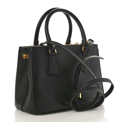 Prada Saffiano Small Galleria Double Zip Tote Black 3 of 8