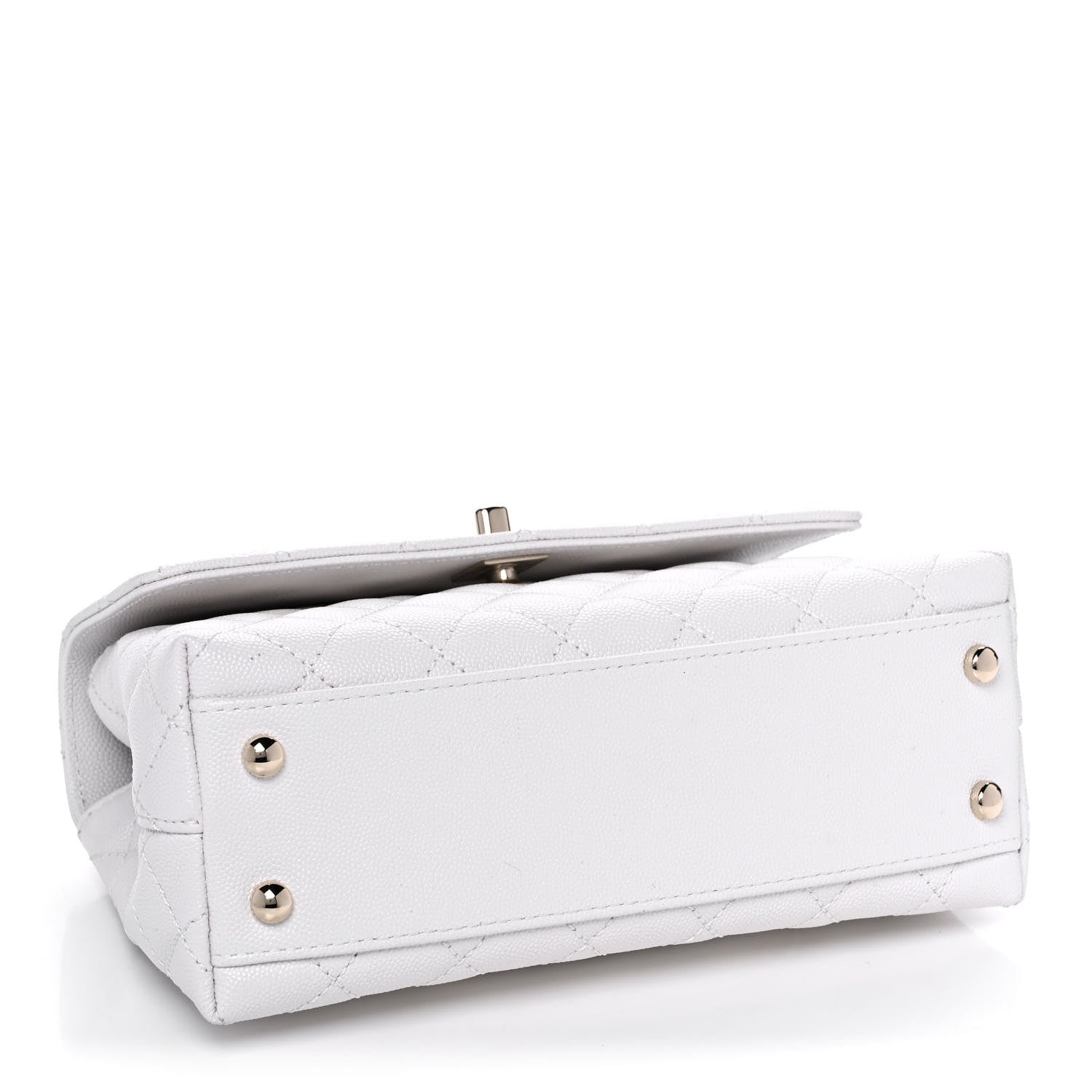 Chanel Caviar Quilted Mini Coco Handle Flap White 5 of 12
