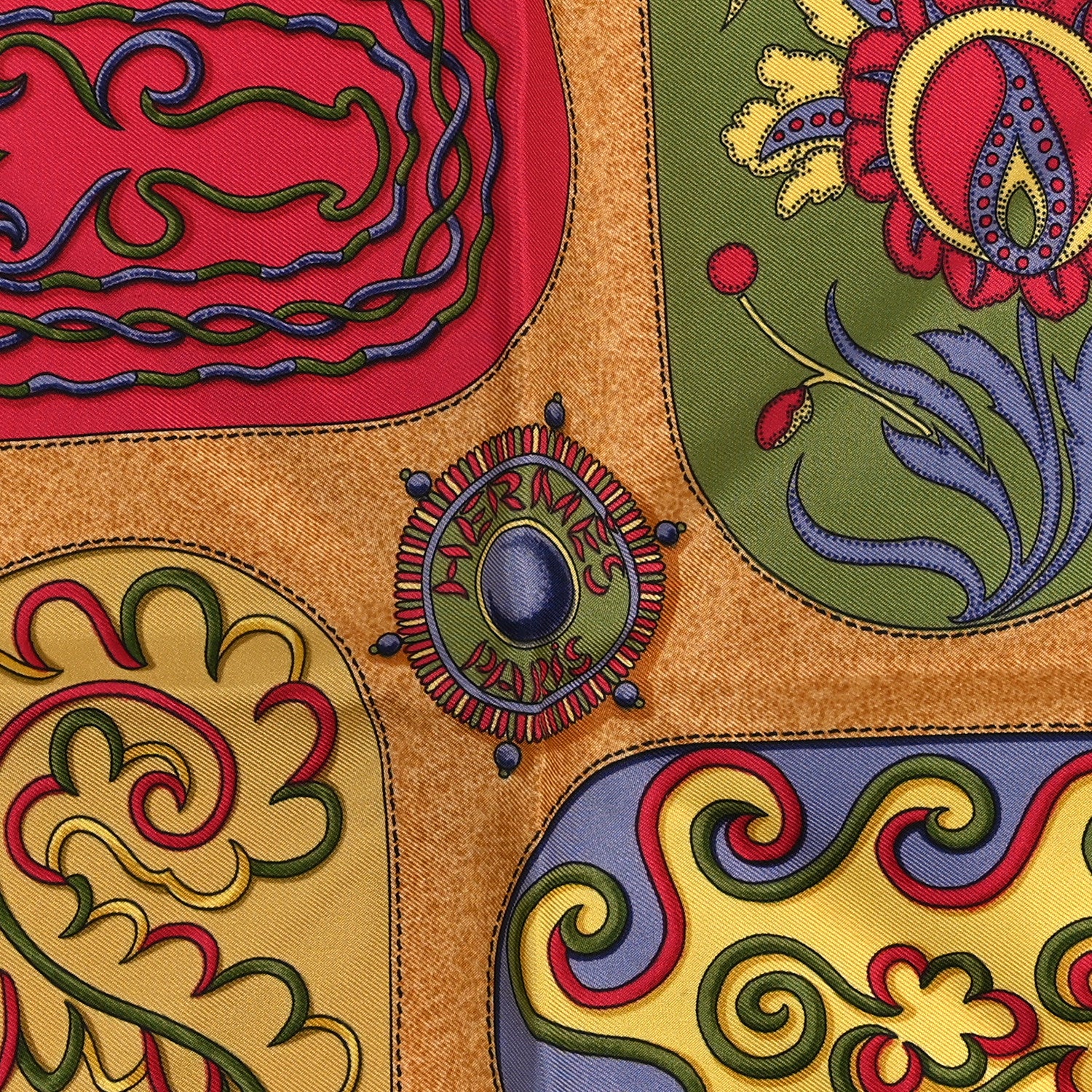 Hermes Silk Festival des Amazones Scarf 90 Red Multicolor 2 of 3