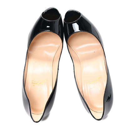 Christian Louboutin Patent Lady Peep 150 Pumps 40 Black 2 of 9
