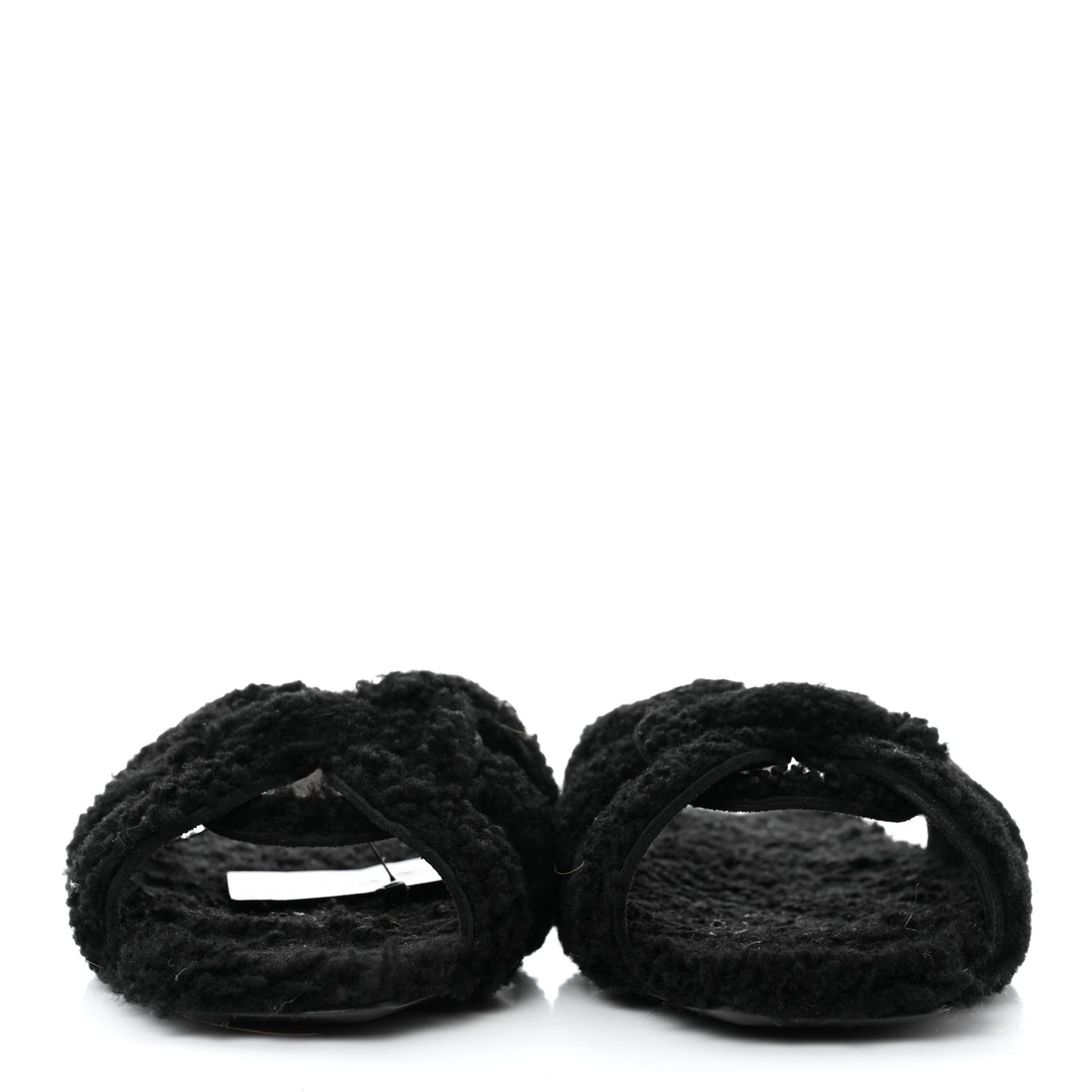 Shearling Tribute Flat Mules 39 Black