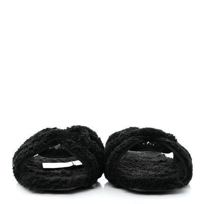 Saint Laurent Shearling Tribute Flat Mules 39 Black 2 of 9