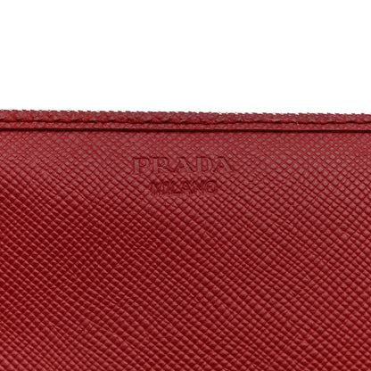 Prada Saffiano Metal Continental Flap Travel Wallet Fuoco 7 of 10