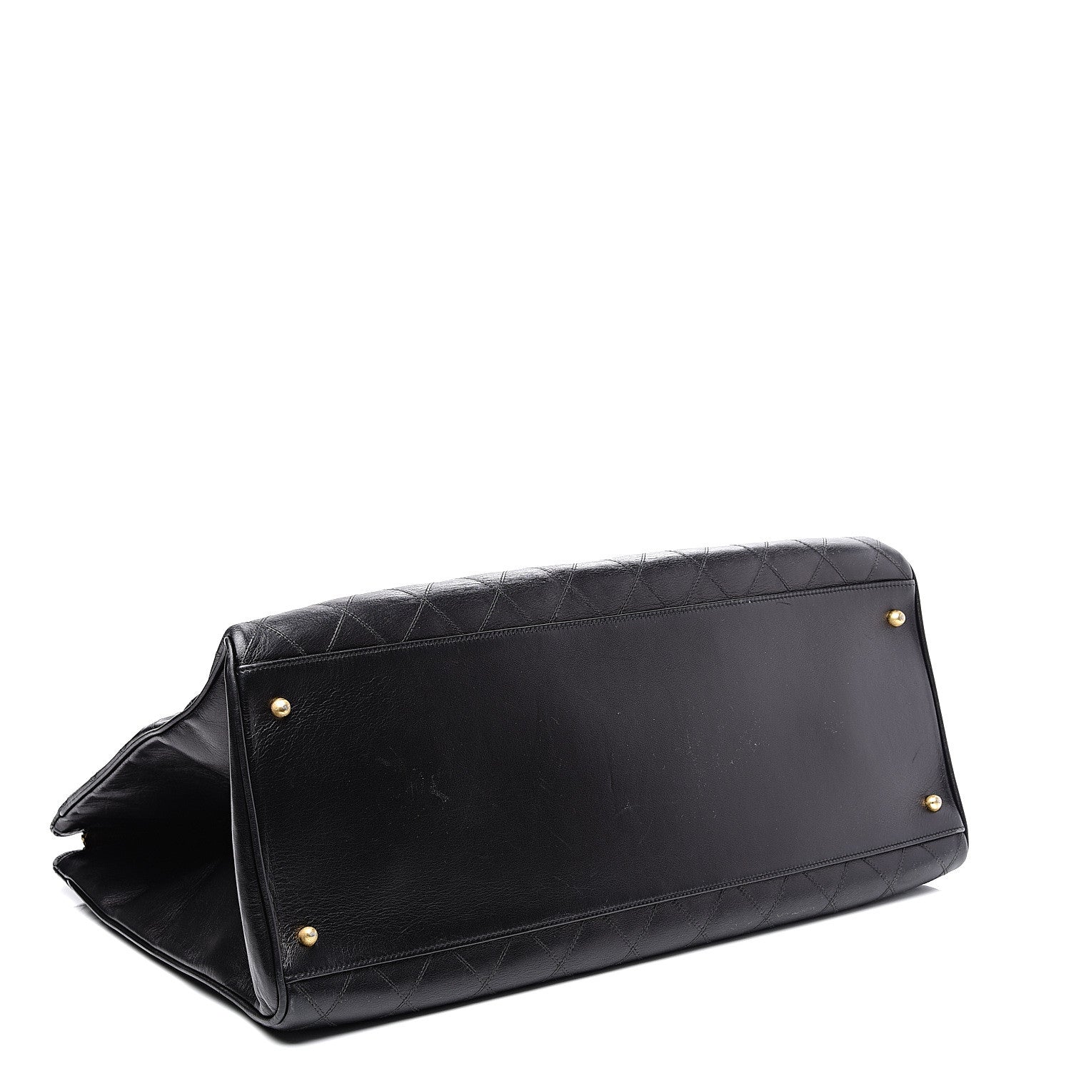 Chanel Calfskin Stitched XL Weekender Black 3 of 14