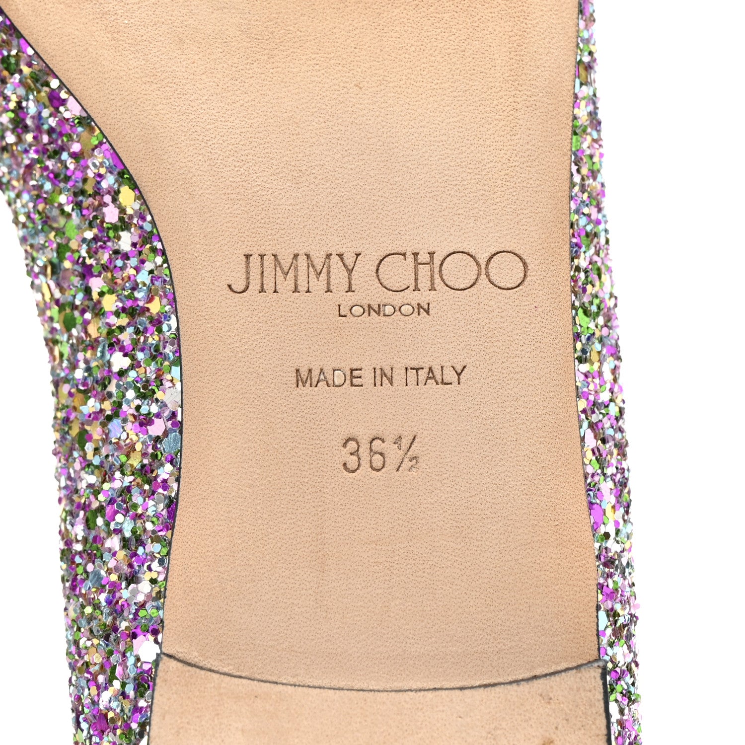 Jimmy Choo Glitter Romy Flats 36.5 Silver Multicolor 7 of 8