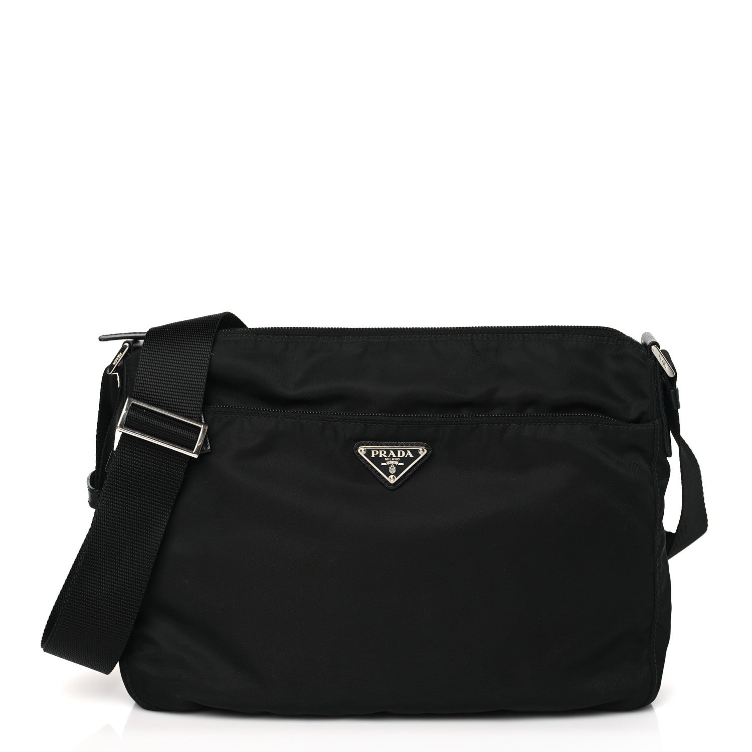 Prada Tessuto Nylon Messenger Bag Black 1 of 9